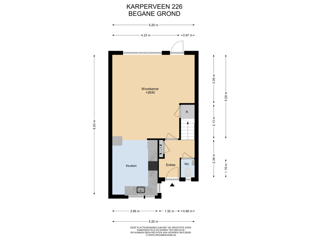 Bekijk plattegrond van Begane grond van Karperveen 226