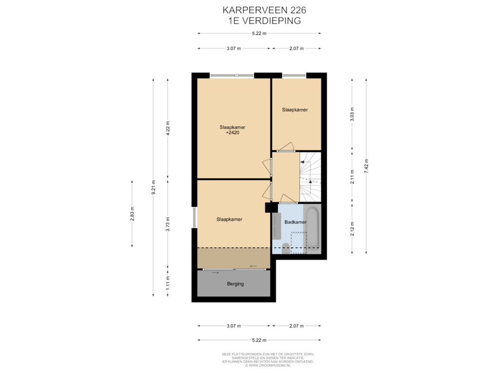 Bekijk plattegrond van 1E Verdieping van Karperveen 226