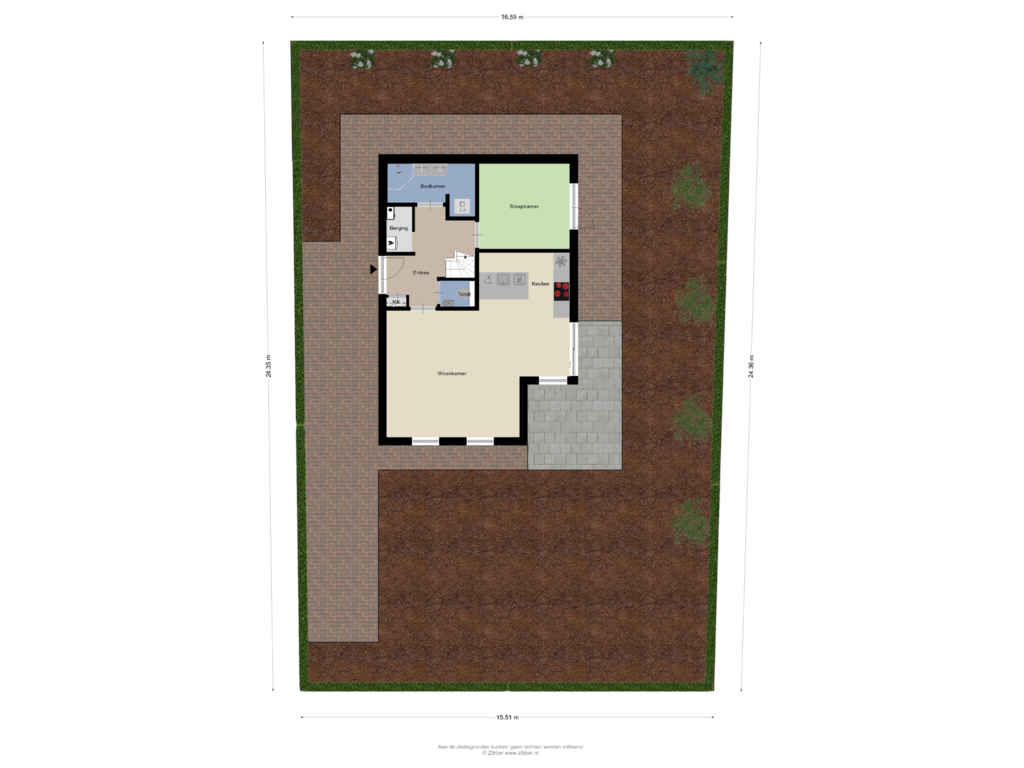 Bekijk plattegrond van Begane grond-tuin van 't Schoman 64