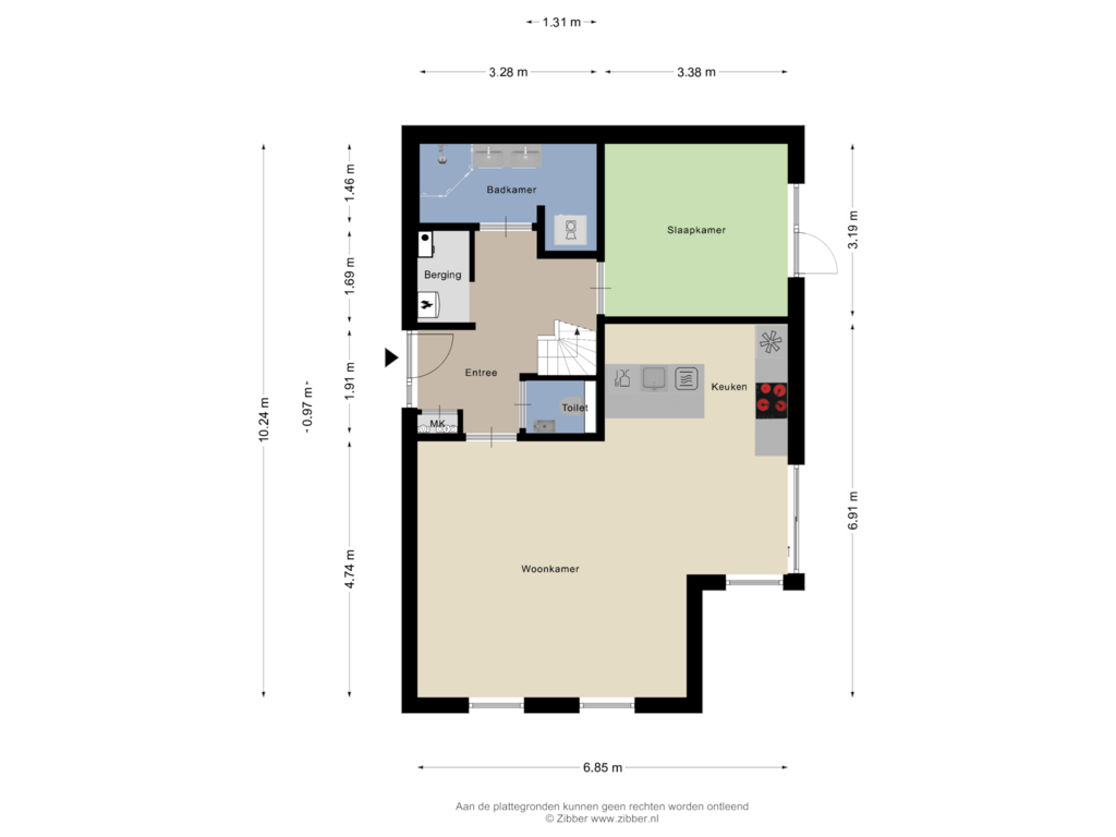 Bekijk plattegrond van Begane grond van 't Schoman 64