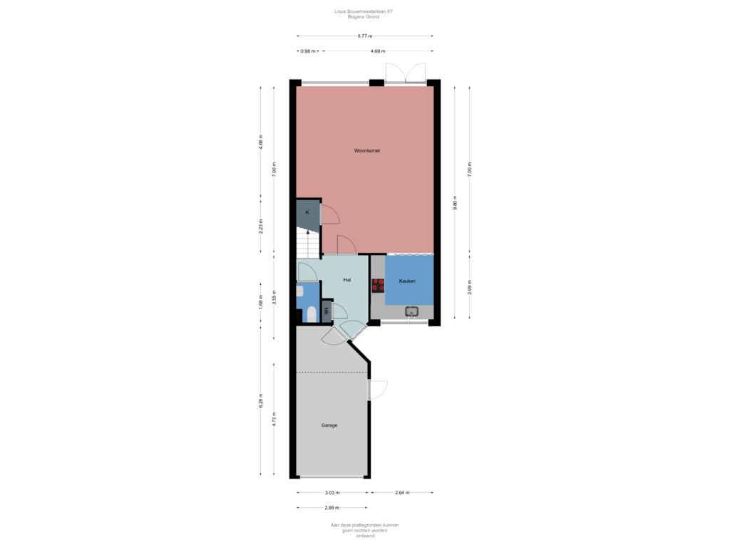 Bekijk plattegrond van Begane Grond van Louis Bouwmeesterlaan 87