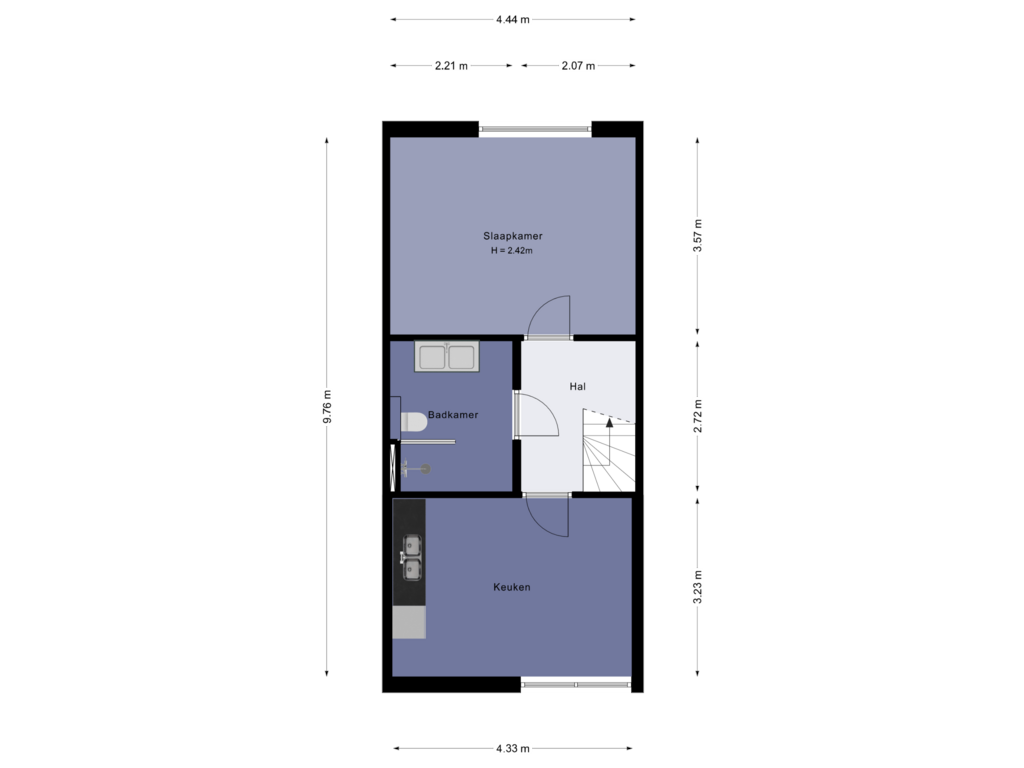 Bekijk plattegrond van Souterrain van Essenburgsingel 31-B