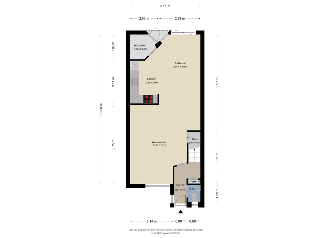 View floorplan of Begane grond of Elendil 73