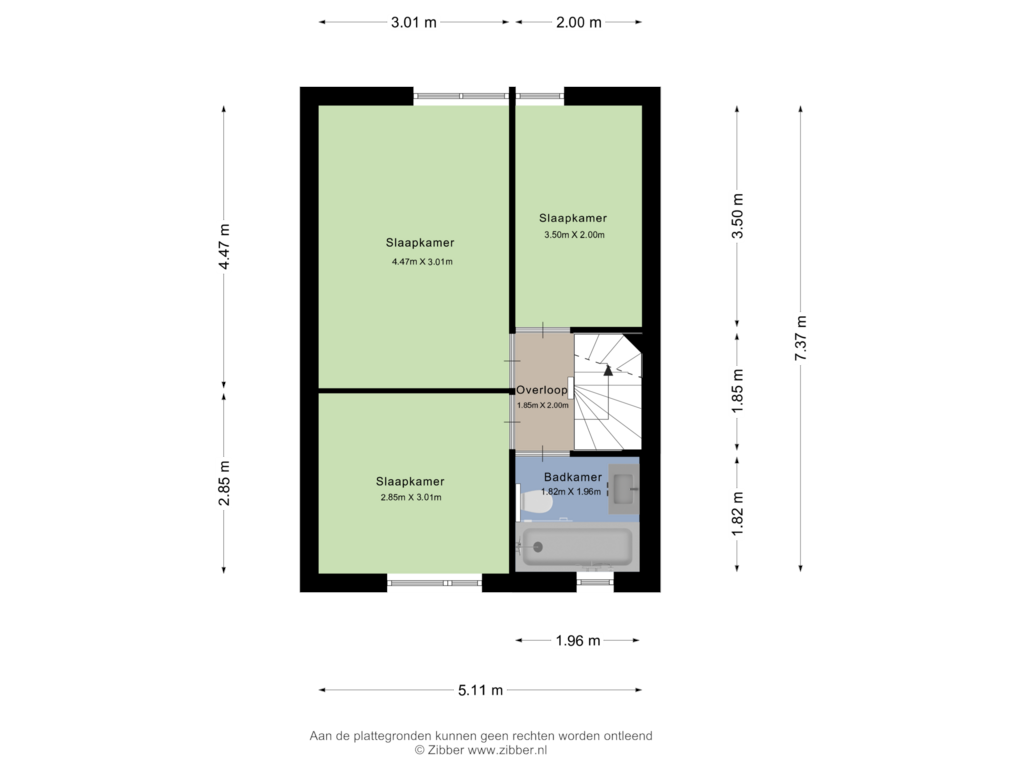 View floorplan of Eerste Verdieping of Elendil 73