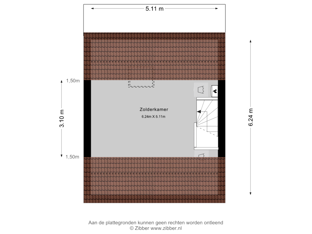 View floorplan of Tweede Verdieping of Elendil 73