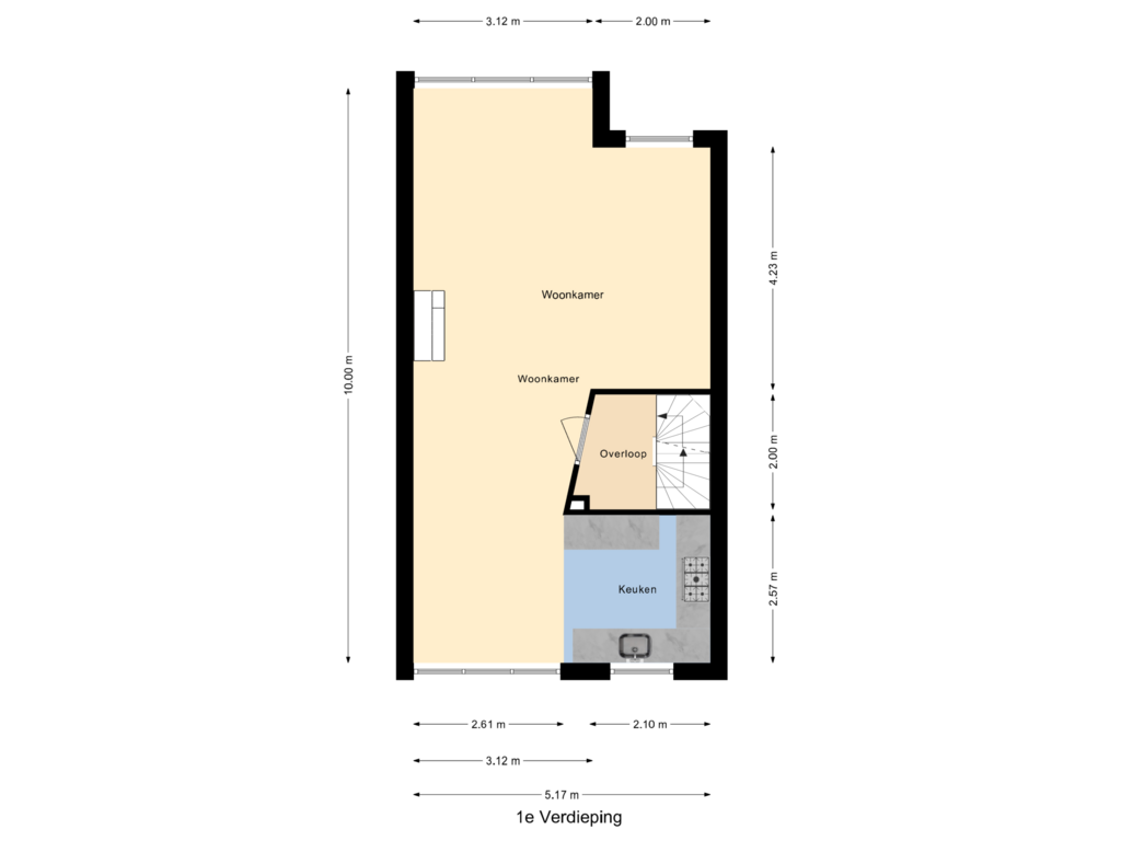 Bekijk plattegrond van 1e Verdieping van Landhoofd 48