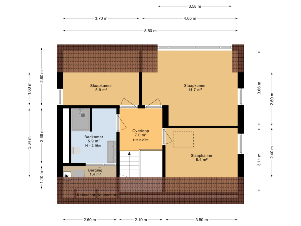 Bekijk plattegrond van 1e verdieping van Mejontsmastraat 42