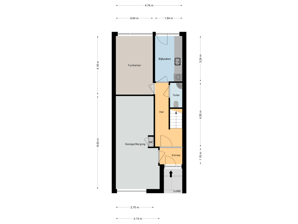 View floorplan of Begane Grond of Hornwaard 4