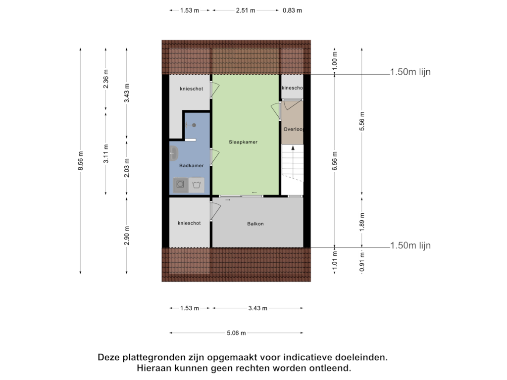 View floorplan of Tweede Verdieping of Van der Zaenlaan 4