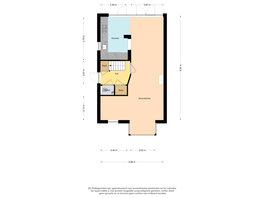 Bekijk plattegrond van Begane grond van Geeresteinselaan 16-A