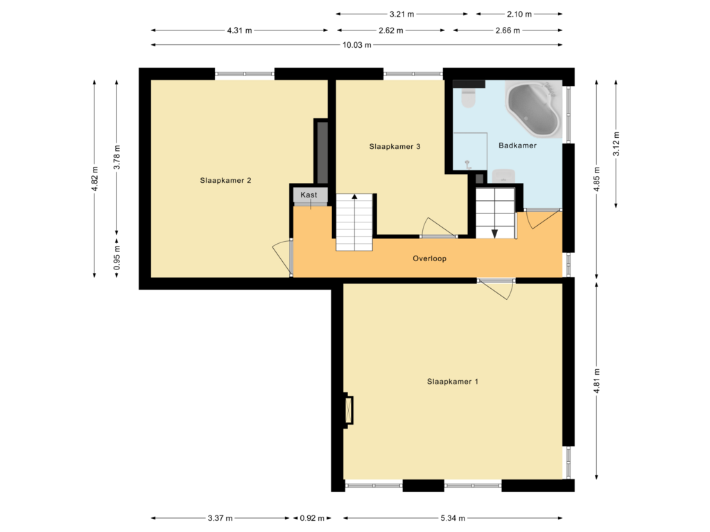 View floorplan of Eerste verdieping of Opzoomerlaan 13