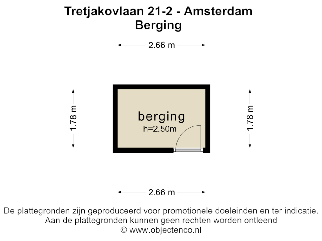 Bekijk plattegrond van BERGING van Tretjakovlaan 22