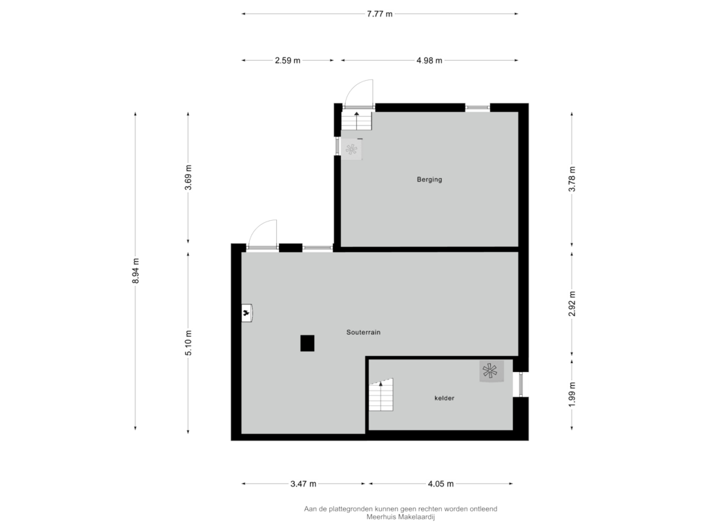 Bekijk plattegrond van Souterrain van Ammerse Kade 10