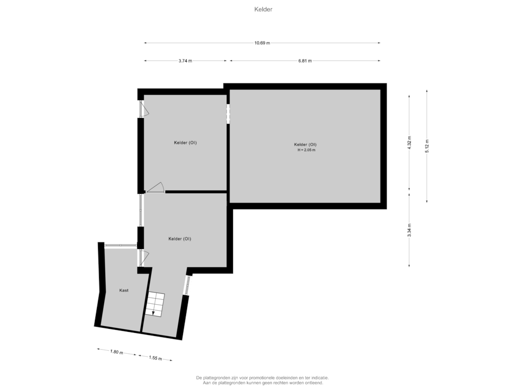 View floorplan of Kelder of Eleonoraweg 12