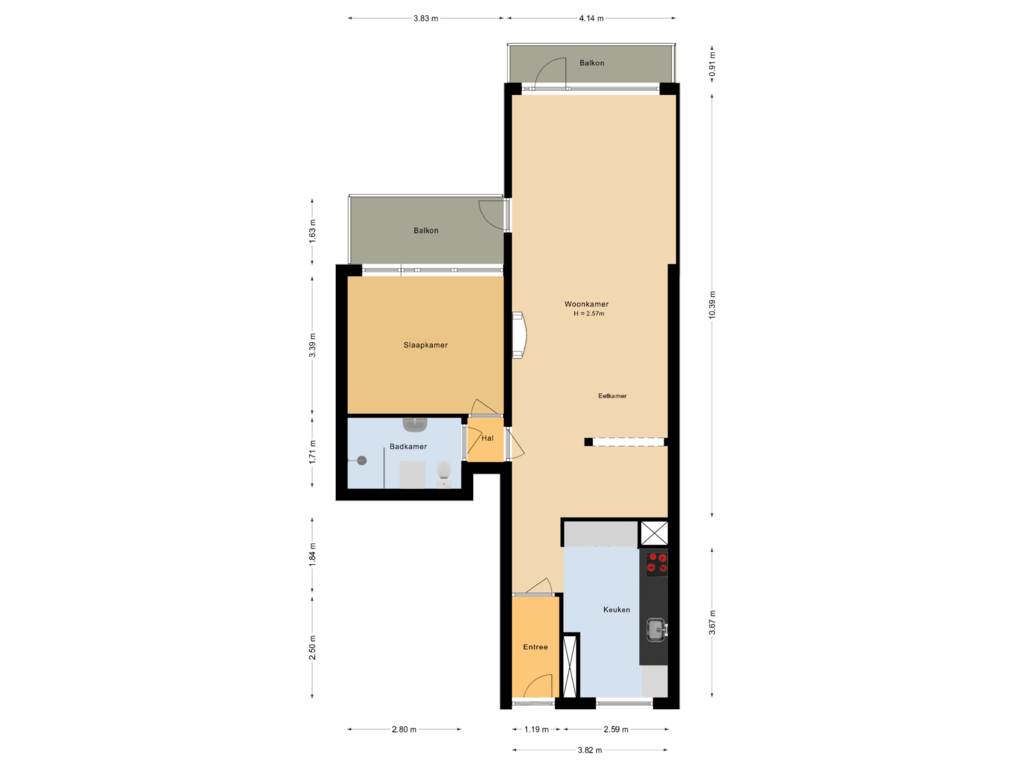 Bekijk plattegrond van Appartement van Valkenstede 90