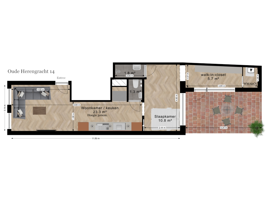 Bekijk plattegrond van Begane Grond van Oude Herengracht 14