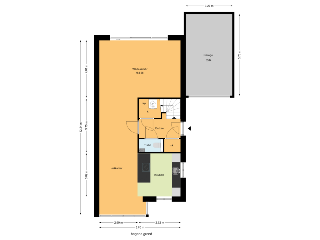 Bekijk plattegrond van begane grond van Markgraaflaan 48