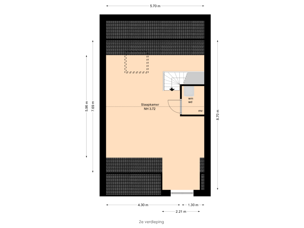 Bekijk plattegrond van 2e verdieping van Markgraaflaan 48