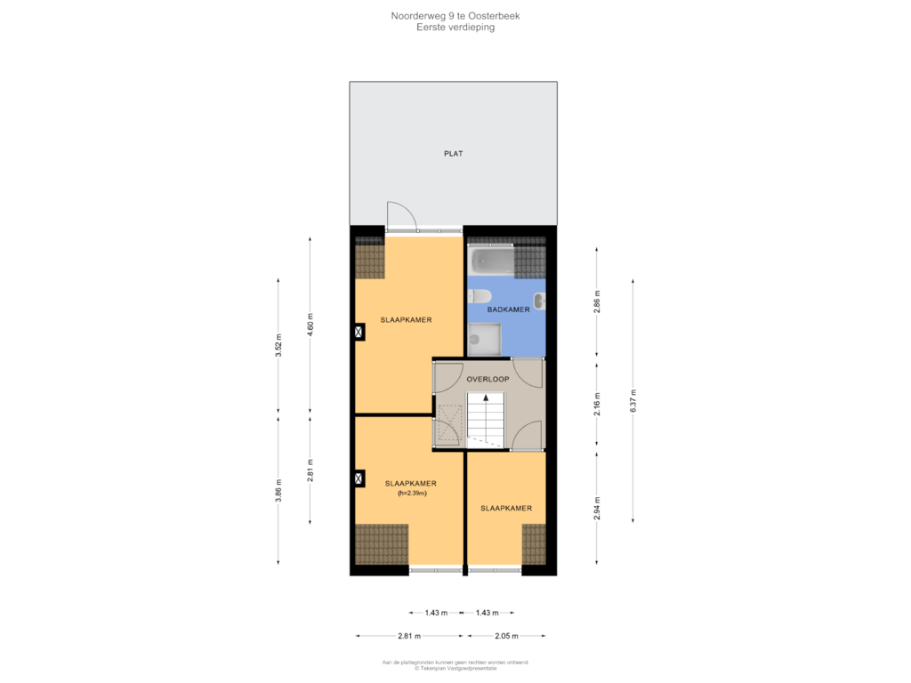 Bekijk plattegrond van Eerste verdieping van Noorderweg 9