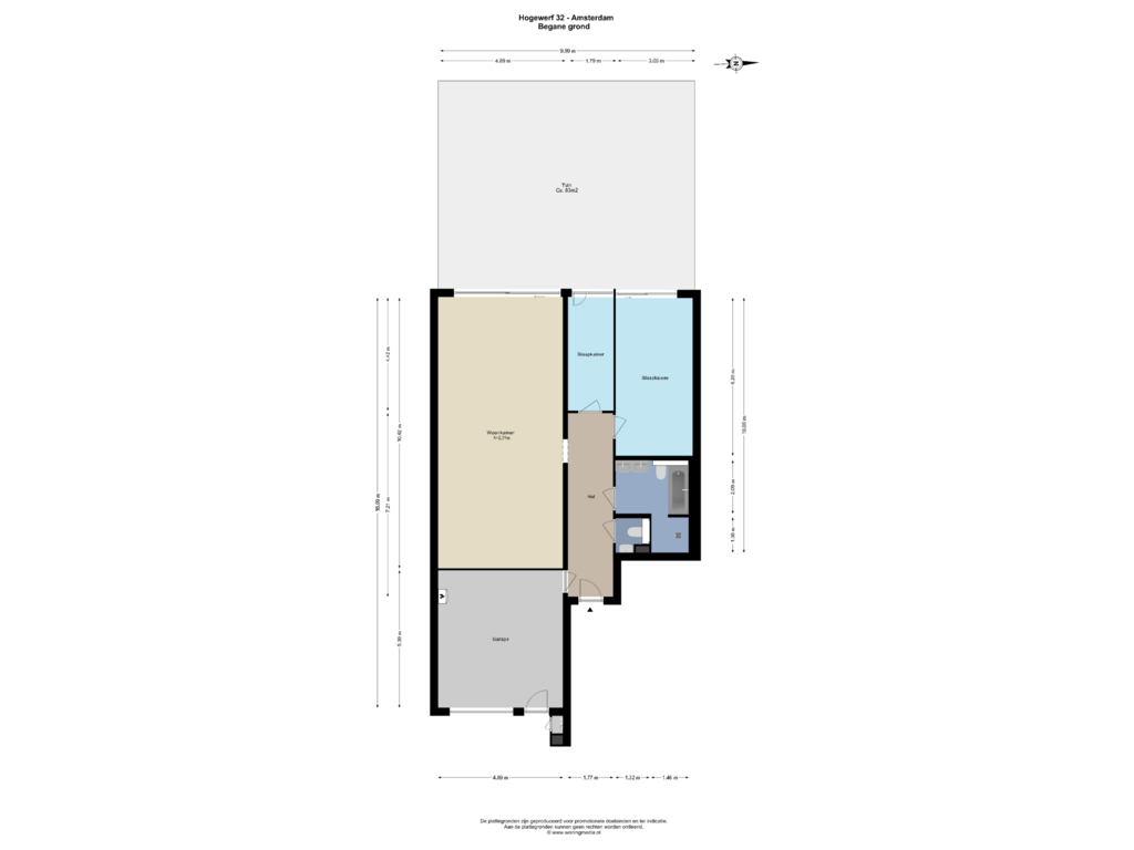 Bekijk plattegrond van Begane grond van Hogewerf 32