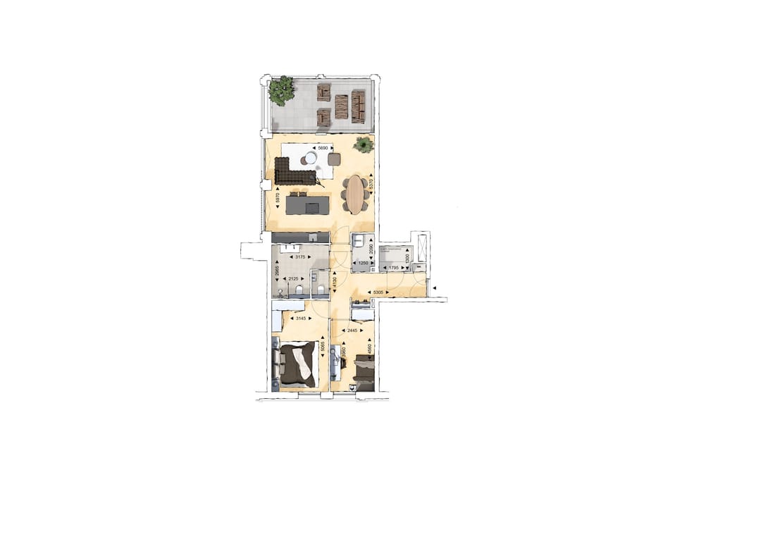 Foto 2 van Appartement met loggia (Bouwnr. 1C - 1)