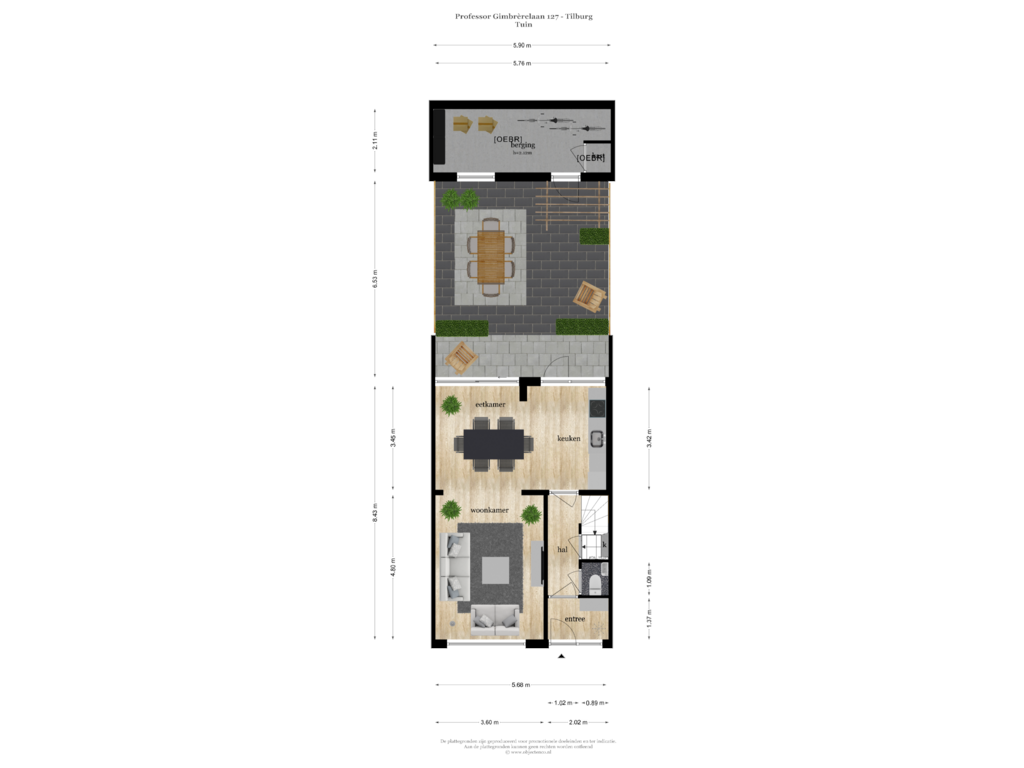 Bekijk plattegrond van TUIN van Professor Gimbrèrelaan 127