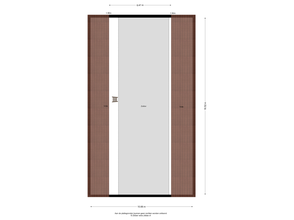 View floorplan of Zolder of Beckumerstraat 51