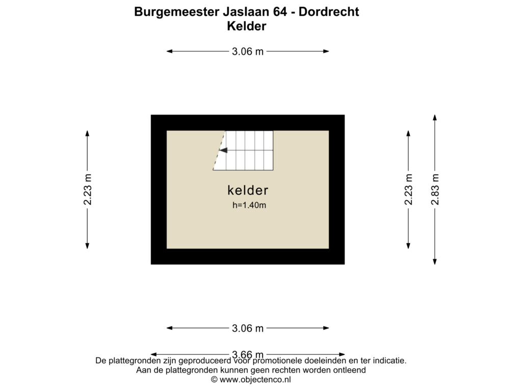 Bekijk plattegrond van Kelder van Burgemeester Jaslaan 64