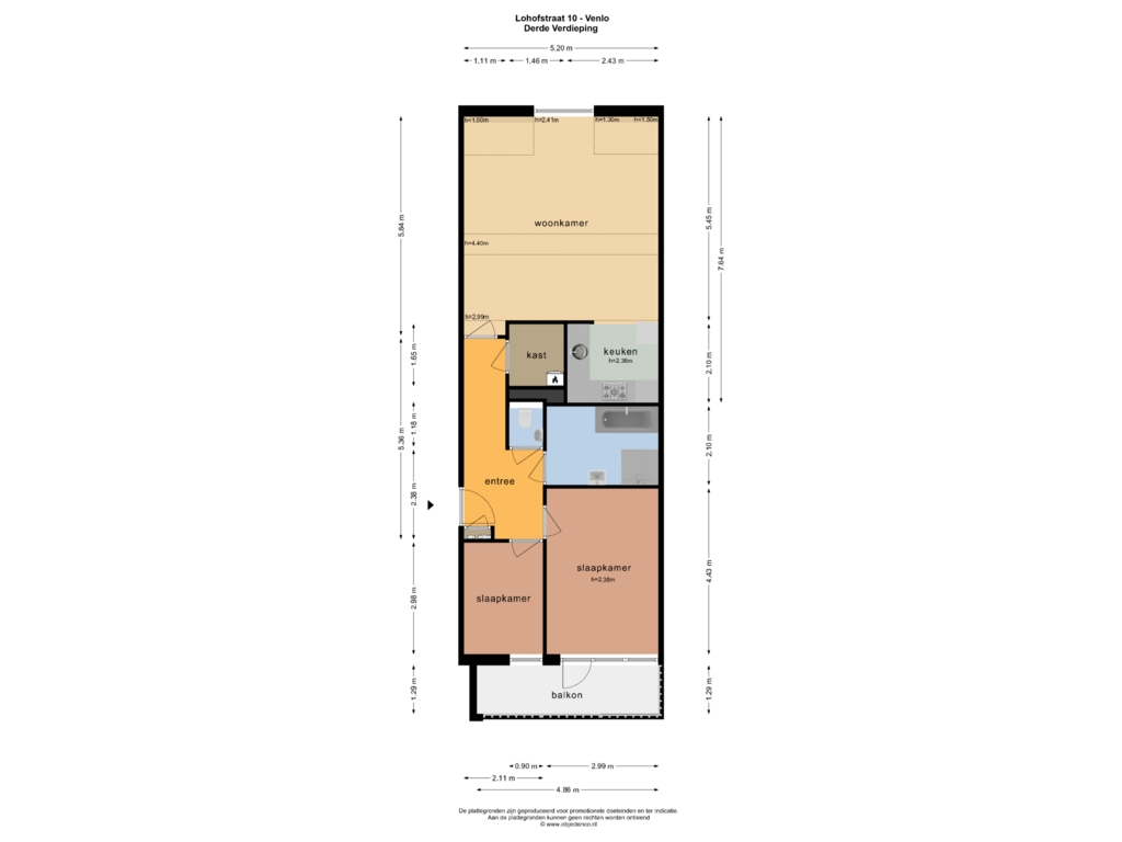 View floorplan of DERDE VERDIEPING of Lohofstraat 10