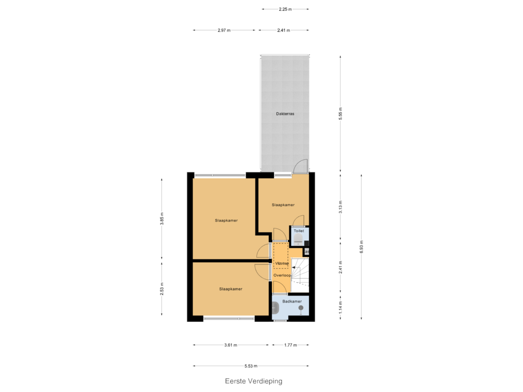 Bekijk plattegrond van Eerste Verdieping van Oude Boogaert 15