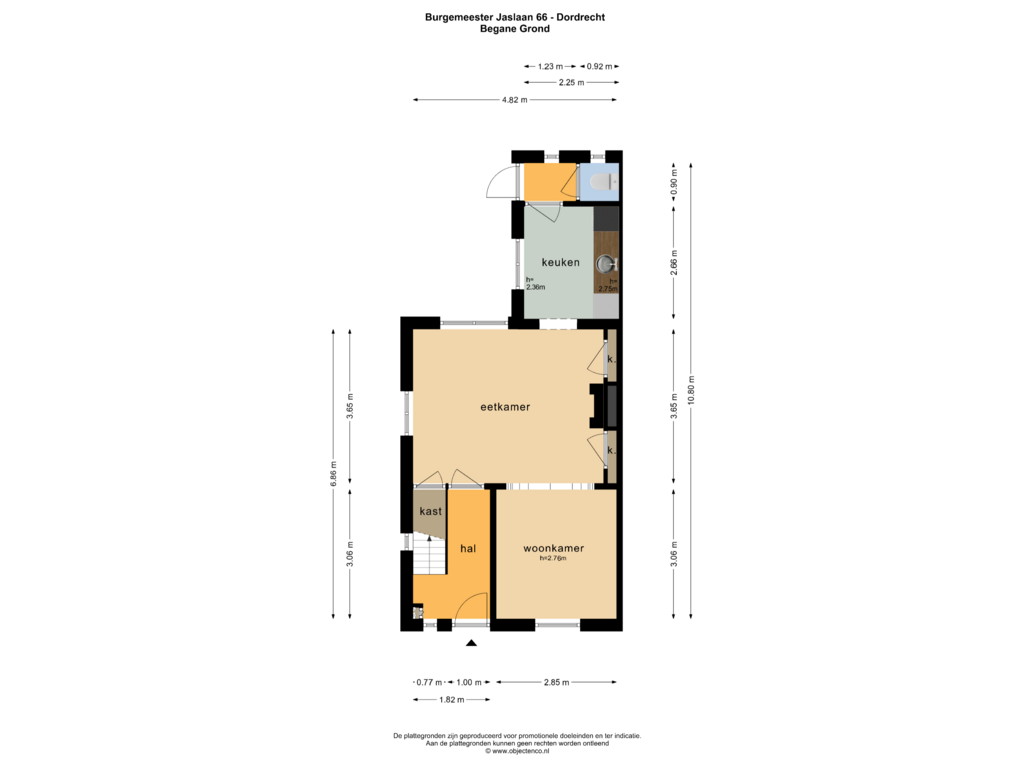 View floorplan of BEGANE GROND of Burgemeester Jaslaan 66