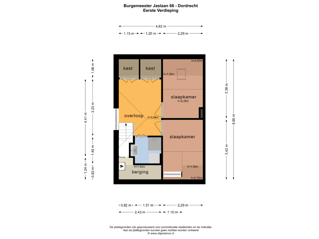 View floorplan of EERSTE VERDIEPING of Burgemeester Jaslaan 66