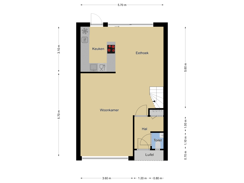 Bekijk plattegrond van Begane grond van Rijnstraat 3