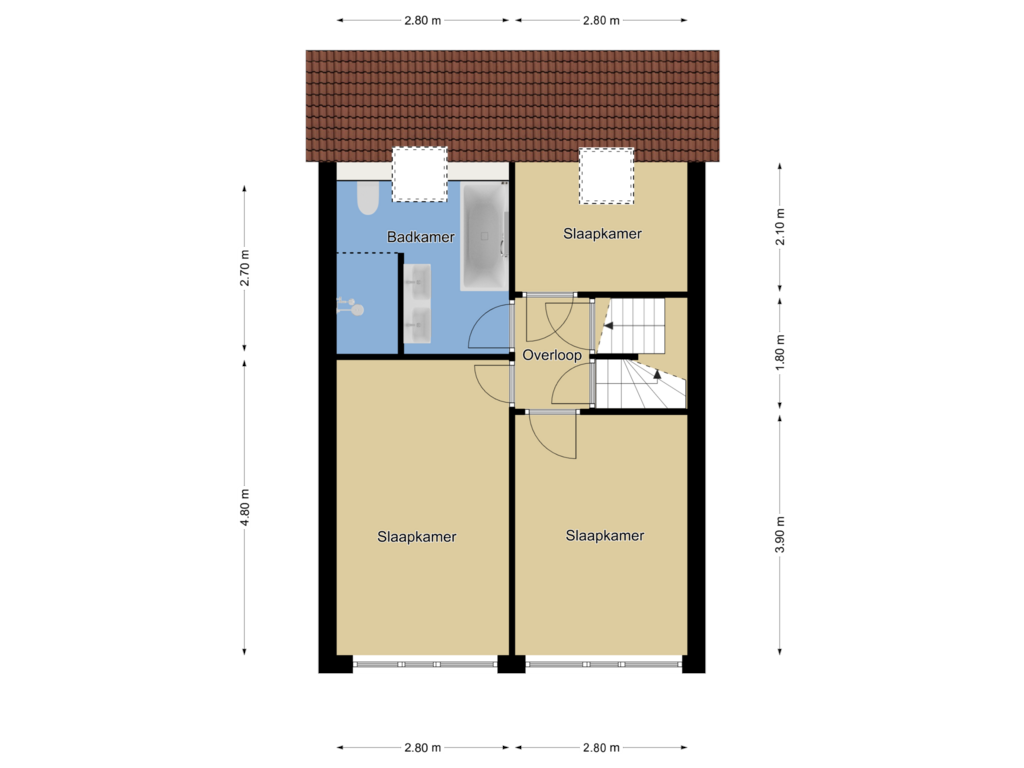 Bekijk plattegrond van 1e verdieping van Rijnstraat 3