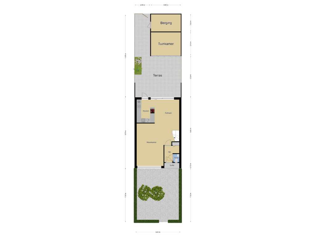 Bekijk plattegrond van Perceel overzicht van Rijnstraat 3