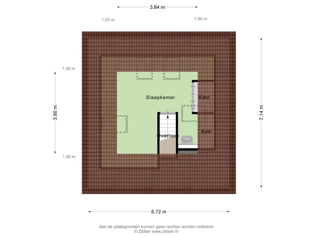 Bekijk plattegrond van Zolder van Willem de Zwijgerlaan 6