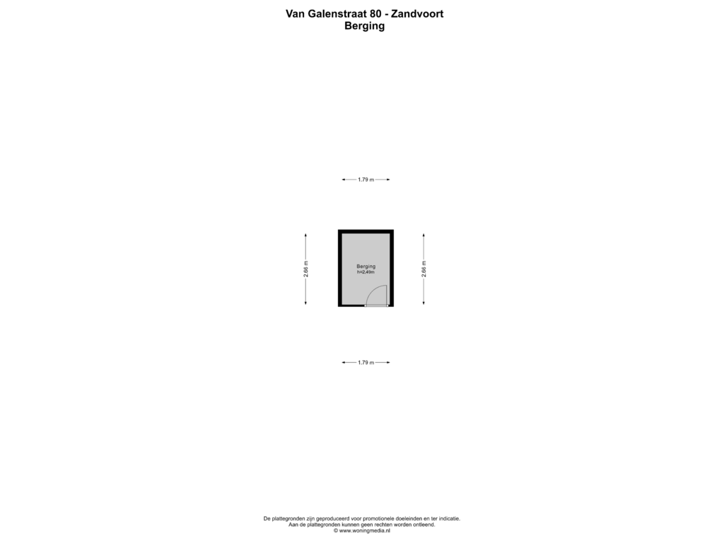 View floorplan of Berging of van Galenstraat 80