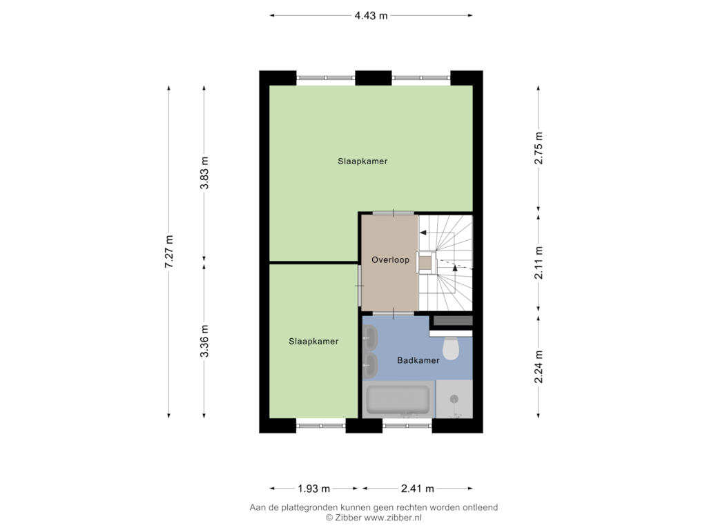 View floorplan of Tweede verdieping of Euryzaplein 19