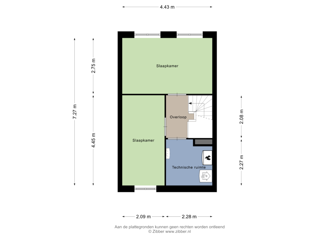 View floorplan of Derde verdieping of Euryzaplein 19