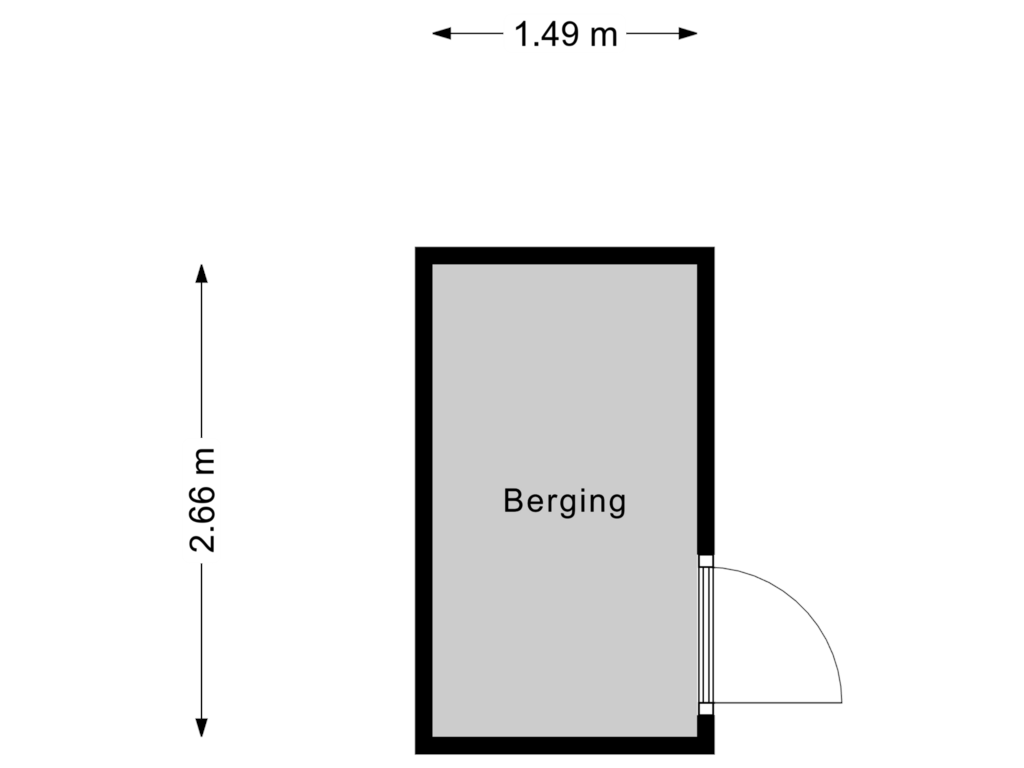 Bekijk plattegrond van Berging van Gevers Deynootweg 1276-C