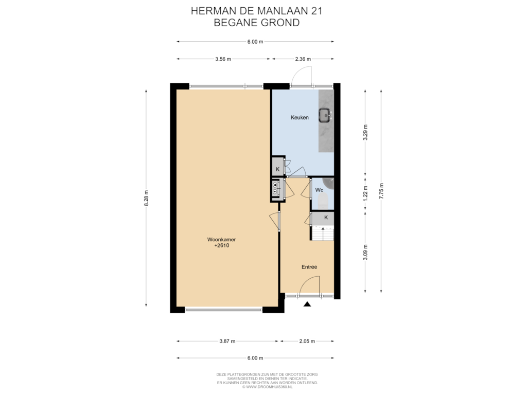 View floorplan of Begane Grond of Herman de Manlaan 21