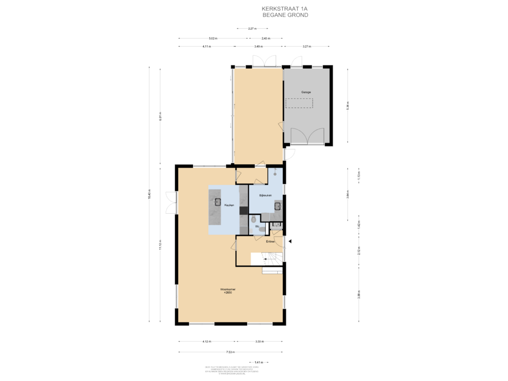 View floorplan of Begane grond of Kerkstraat 1-A