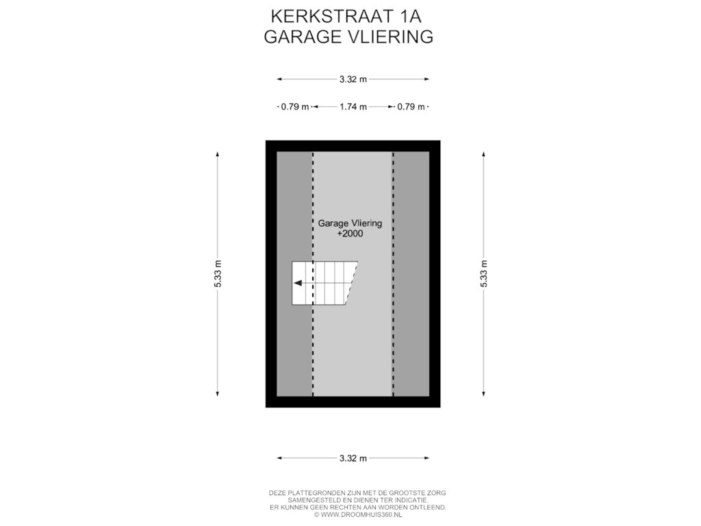 View floorplan of Garage Vliering of Kerkstraat 1-A