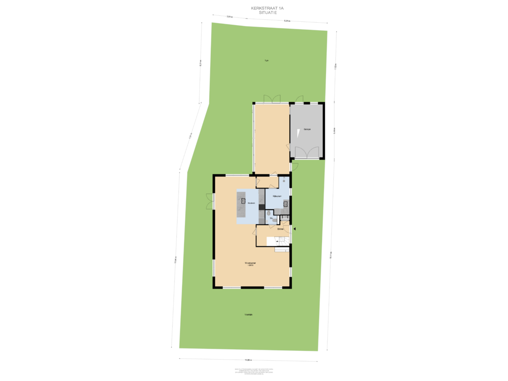 View floorplan of Situatie of Kerkstraat 1-A