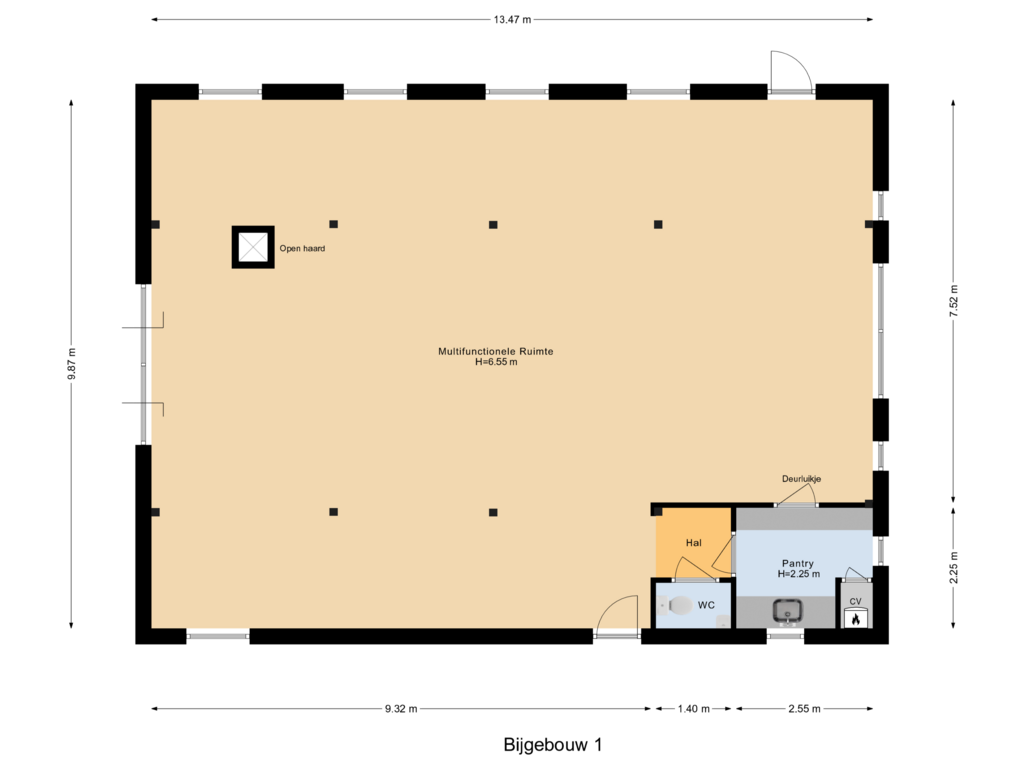 View floorplan of Bijgebouw 1 of Vrochterdijk 15