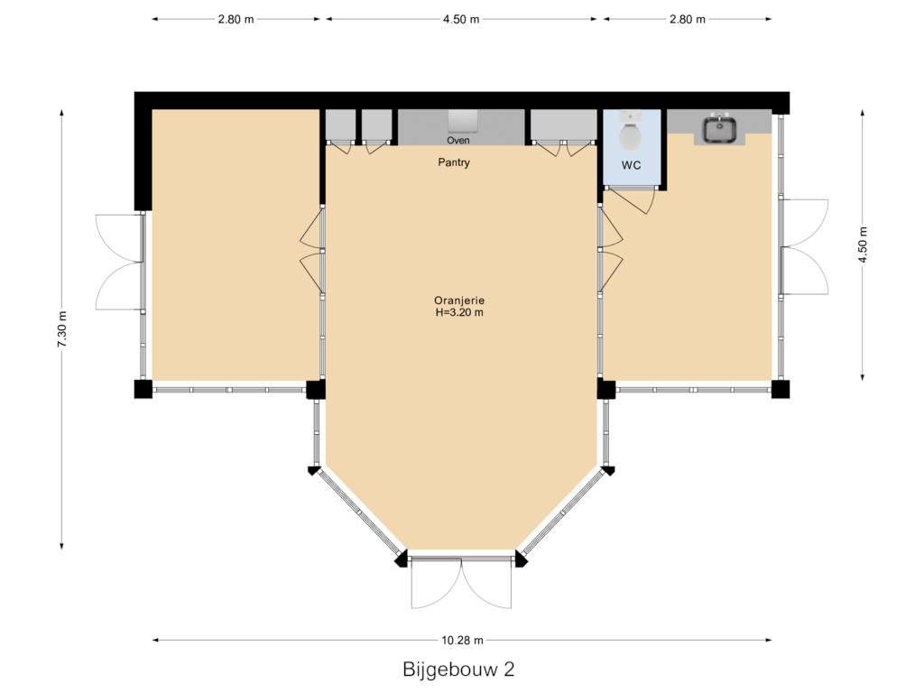 View floorplan of Bijgebouw 2 of Vrochterdijk 15