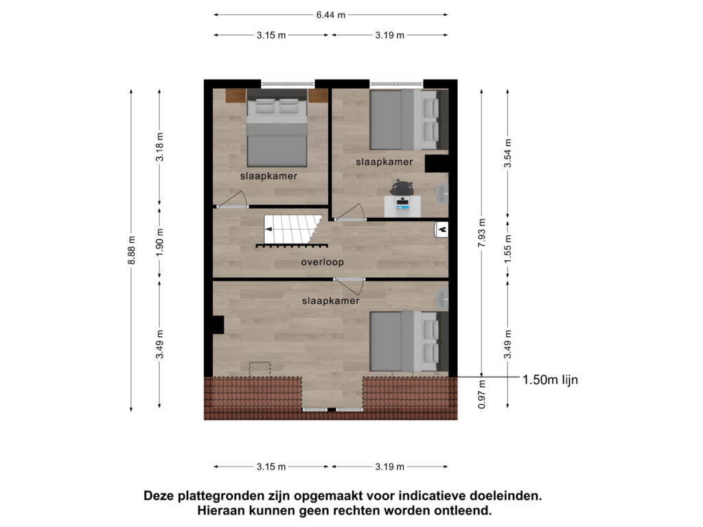 Bekijk plattegrond van 2e verdieping van Singel 244