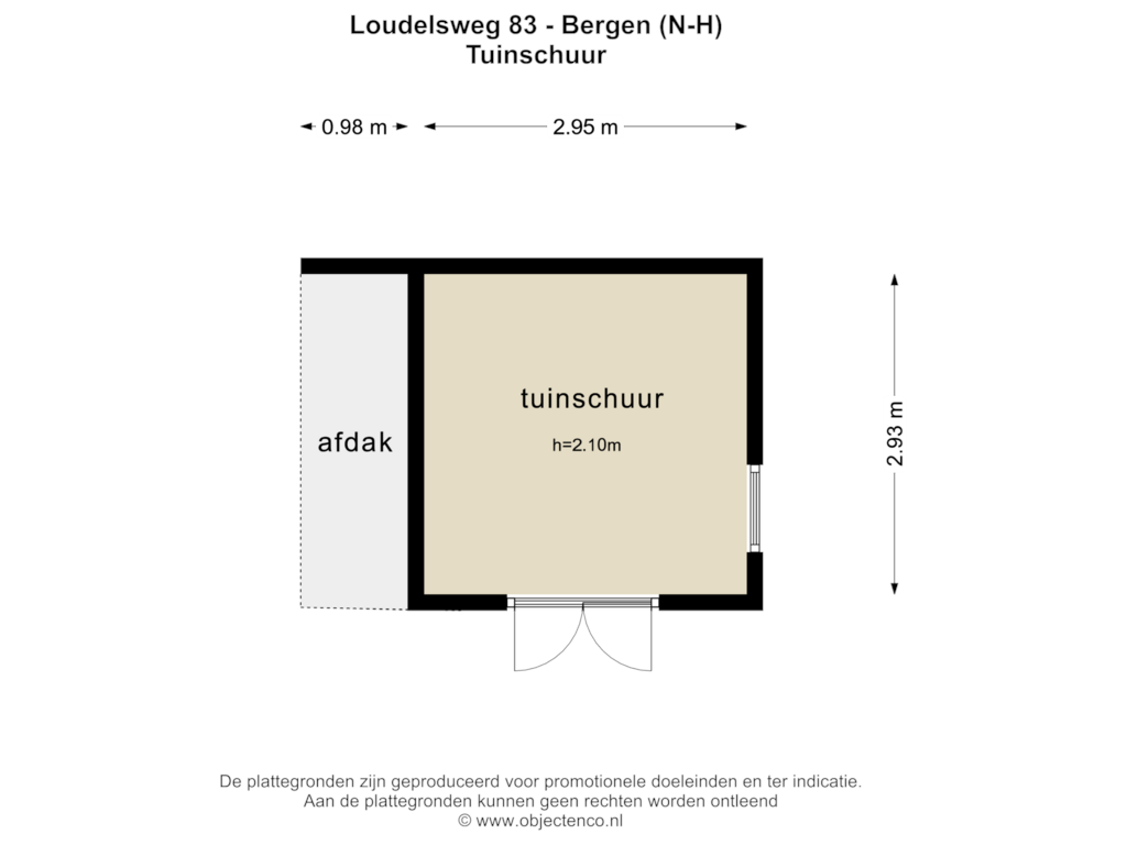 Bekijk plattegrond van Tuinschuur van Loudelsweg 83