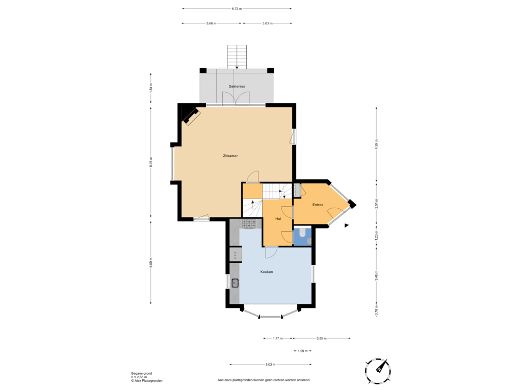 Bekijk plattegrond van Begane grond van Oostdaallaan 1