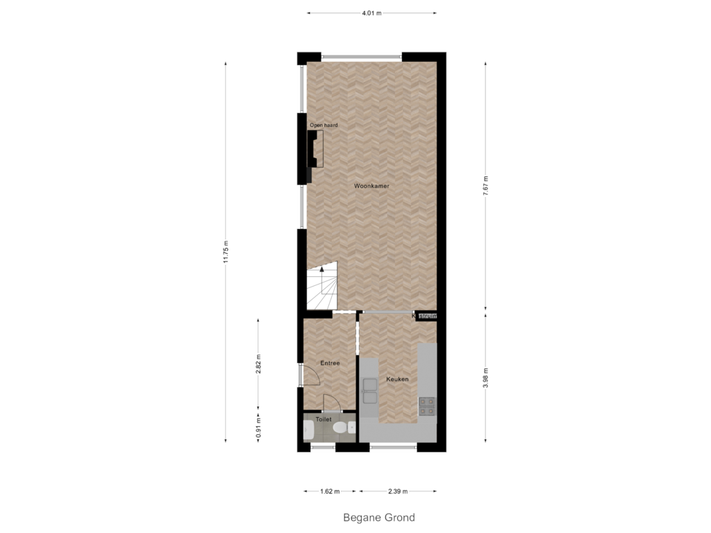 Bekijk plattegrond van Begane Grond van Bermweg 408